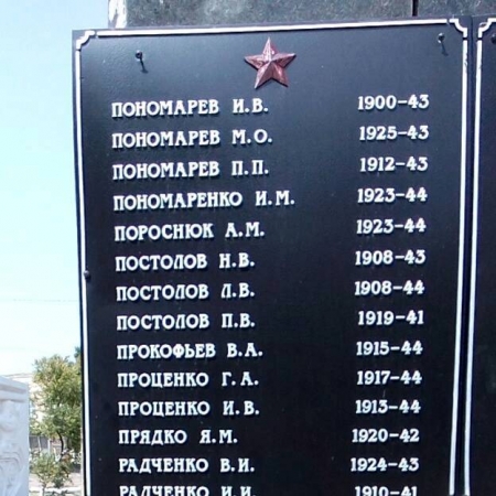 Памятник односельчанам в пгт Новотроицкое Херсонской обл.