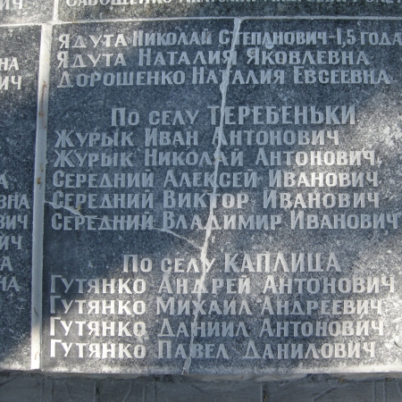 Братская могила мирных жителей на х. Гута Глуховского района
