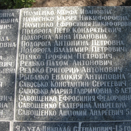 Братская могила мирных жителей на х. Гута Глуховского района