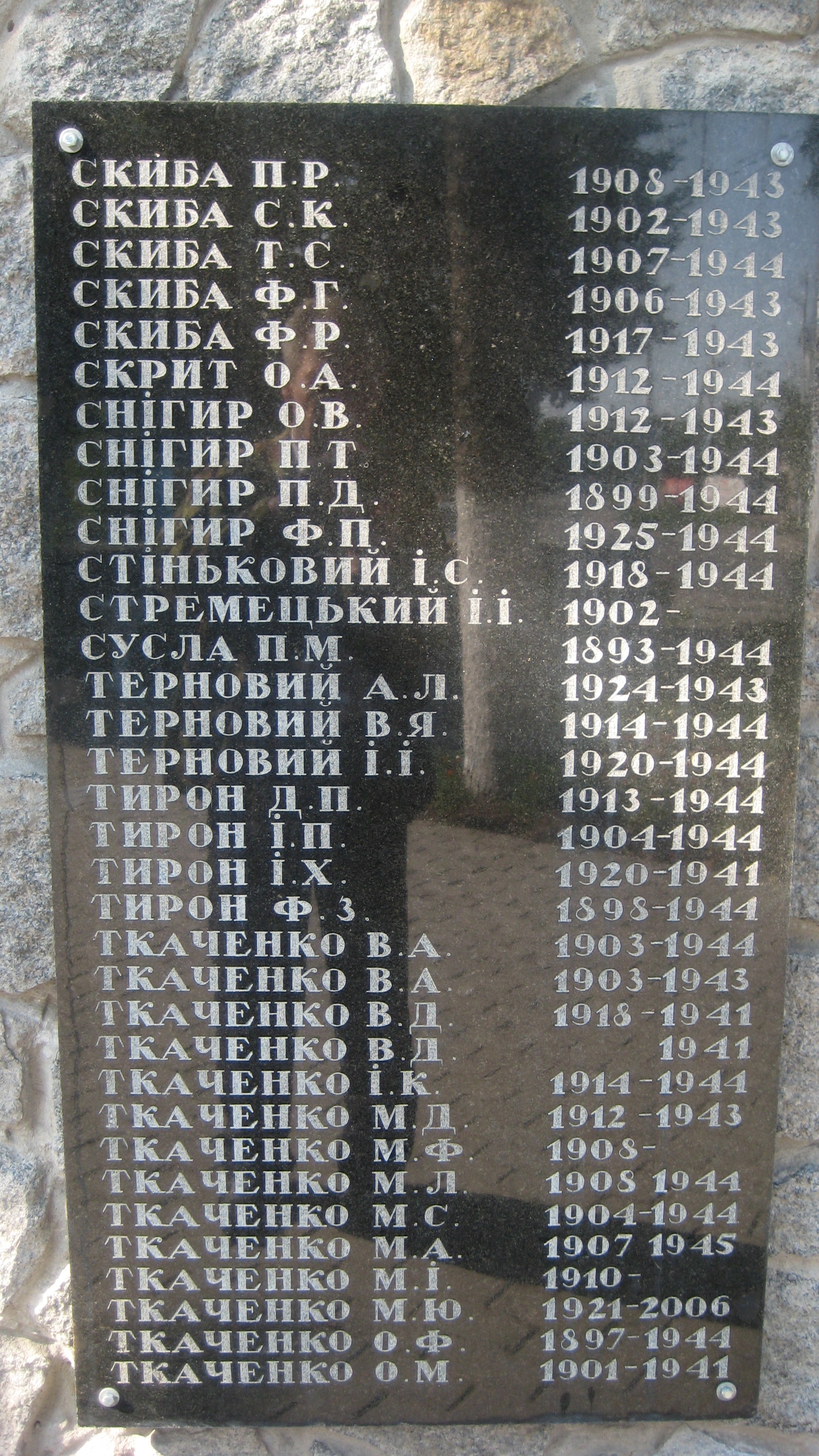 Памятник односельчанам в с. Тарасовка Киево-Святошинского района 