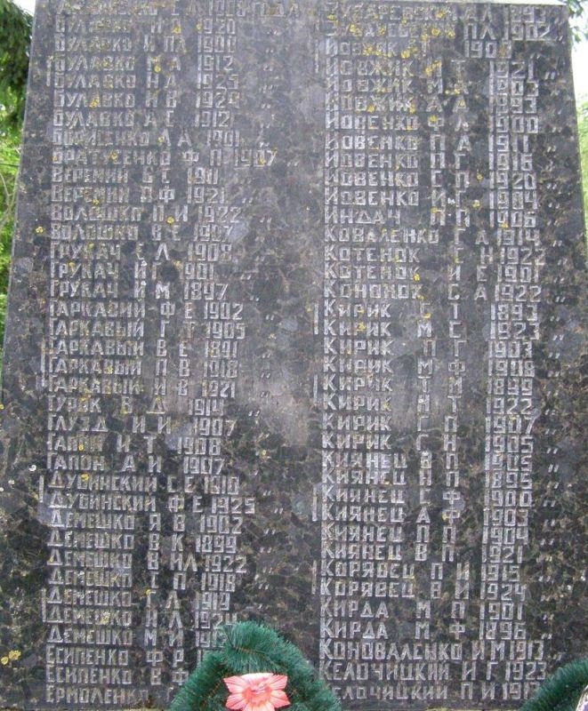 Памятник односельчанам в с. Выбли Куликовского района