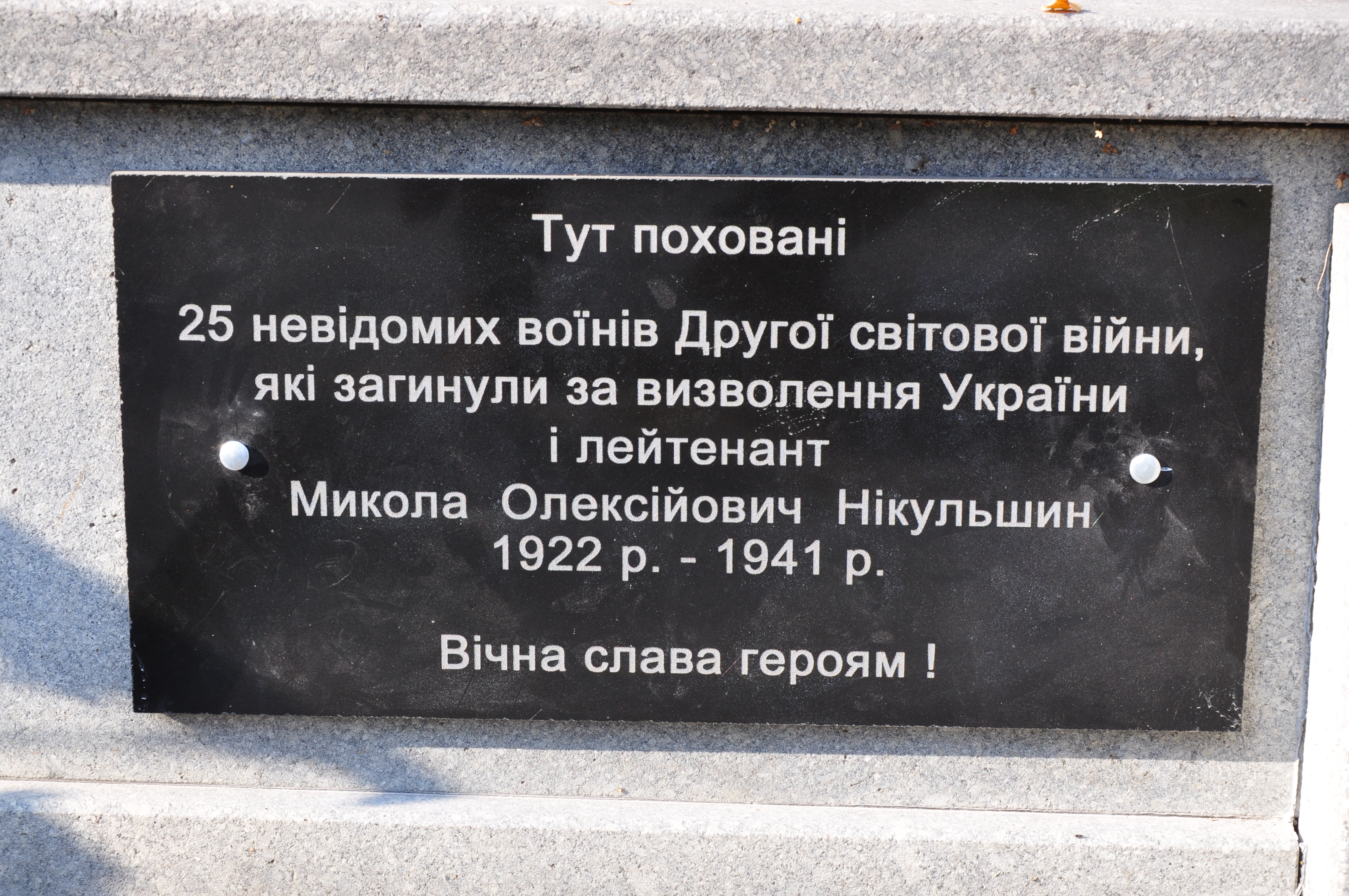 Братская могила у музея в с. Новые Петровцы Вышгородского района