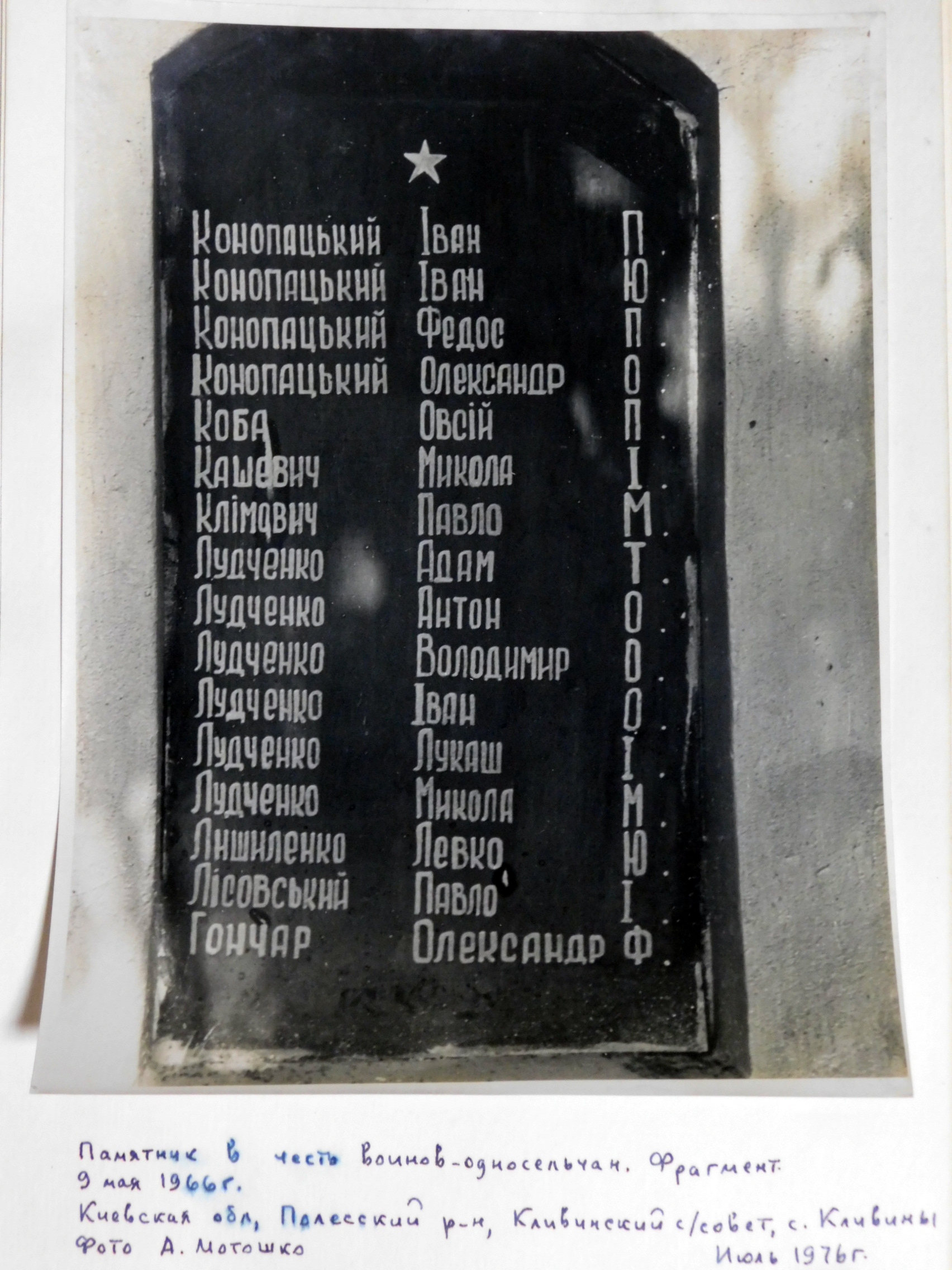 Памятник односельчанам в с. Кливины