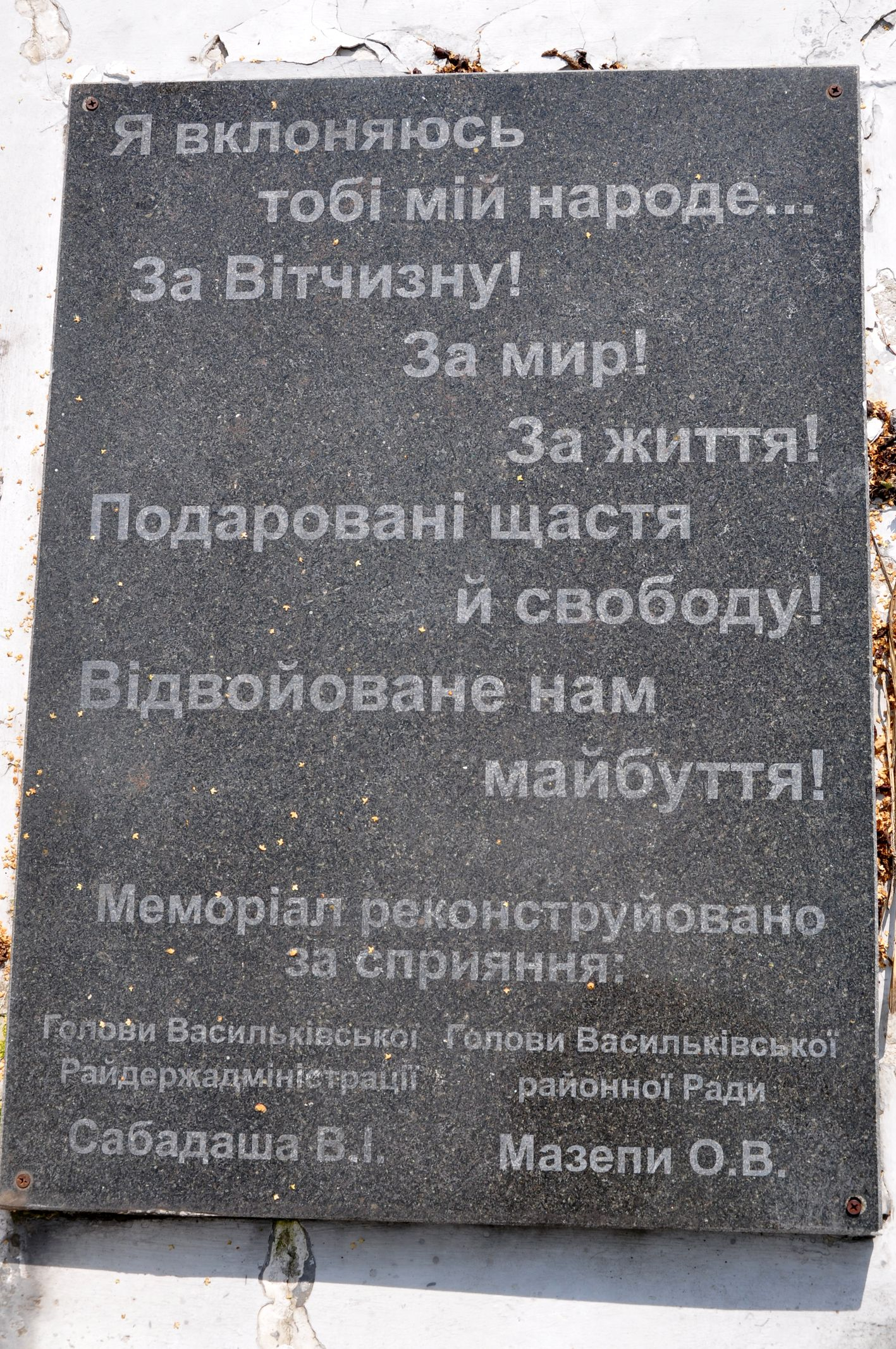 Памятник односельчанам в с. Великая Ольшанка Васильковского района