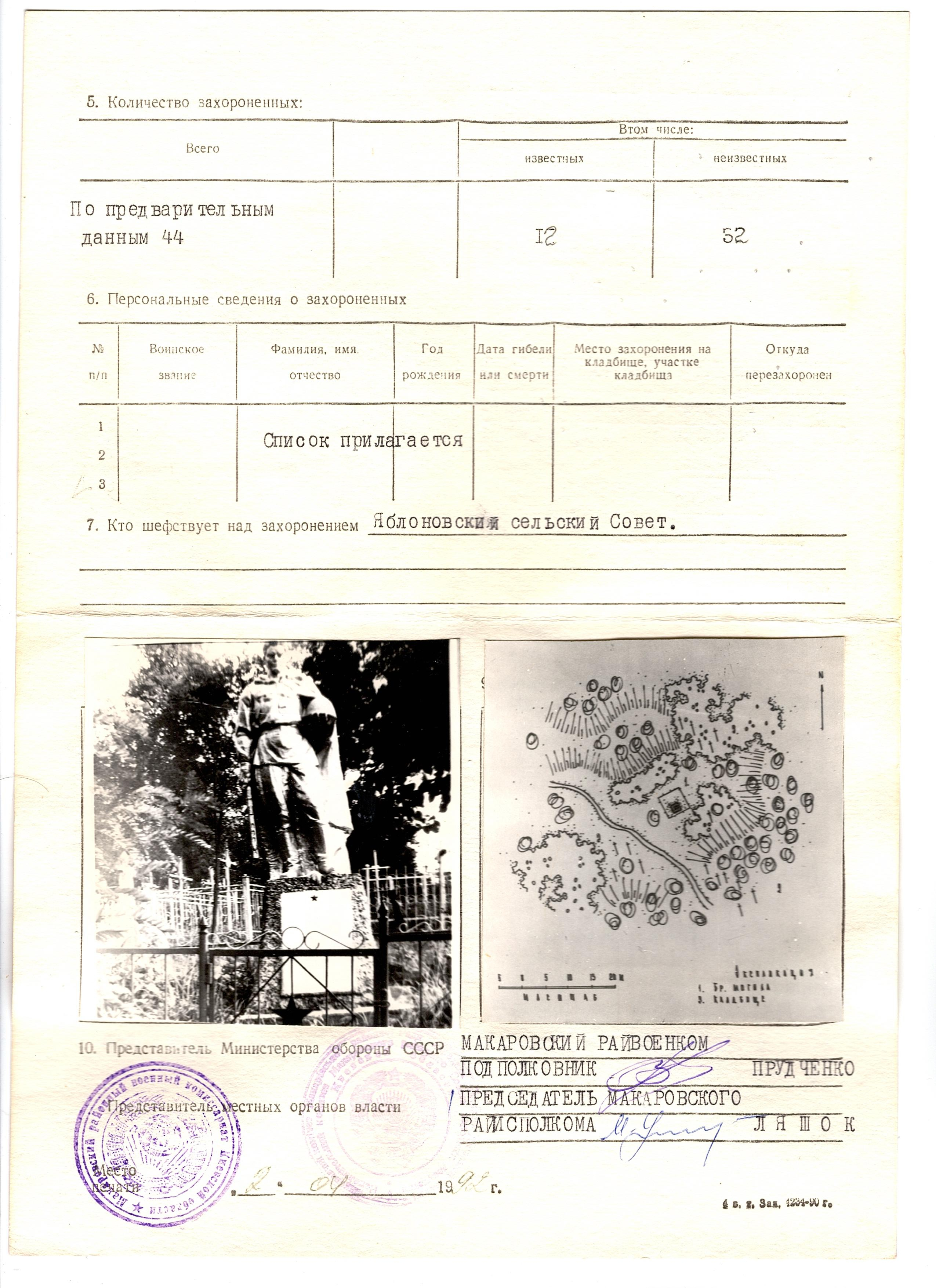 Братская могила в с. Леоновка Макаровского района