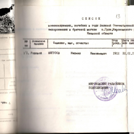 Братская могила в с. Гули Мироновского района