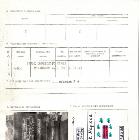 Могила майора Романенко А. С. в г. Васильков Васильковского района