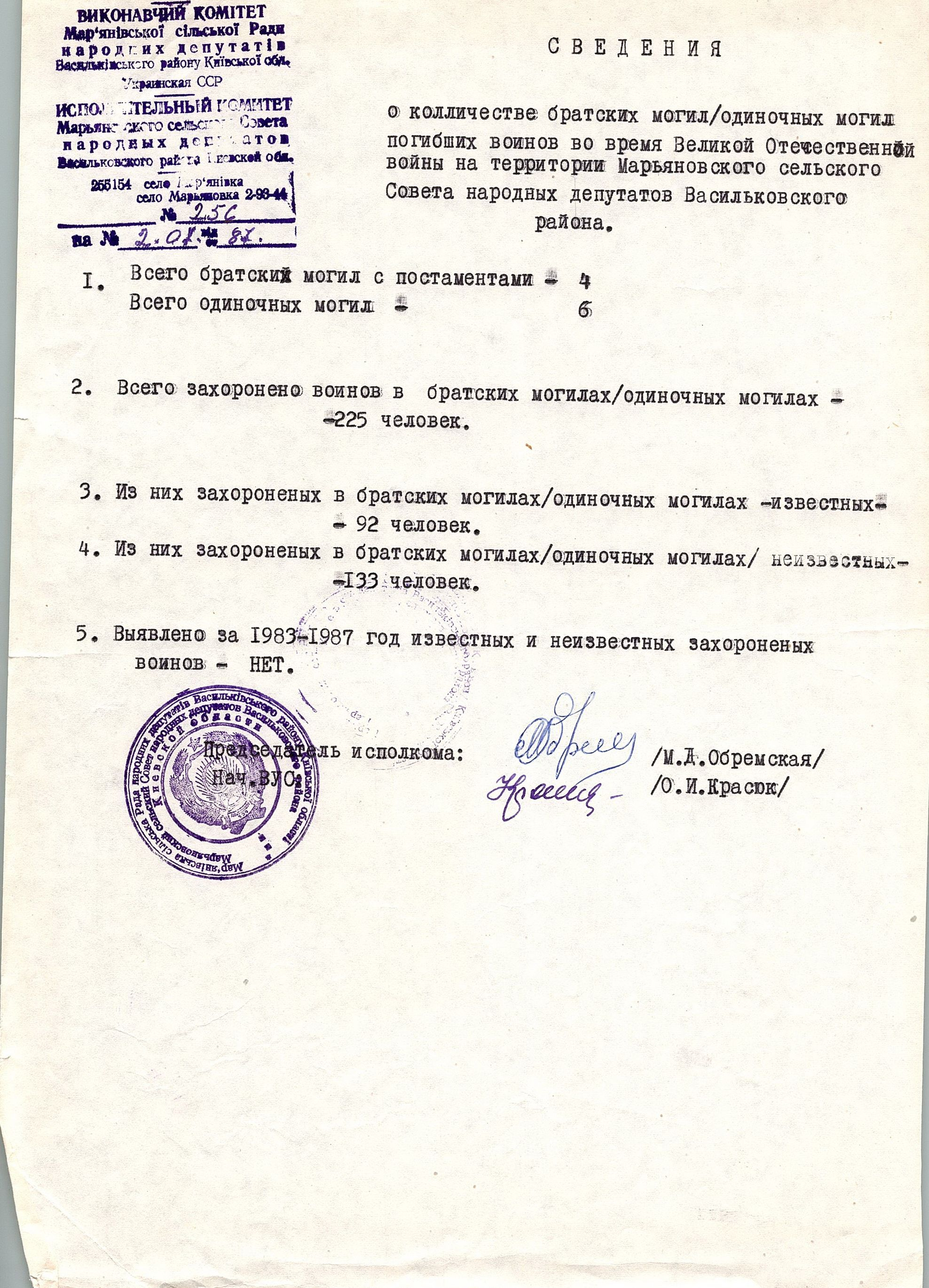 Памятник воинам, погибшим в период 1941-1945 гг.
