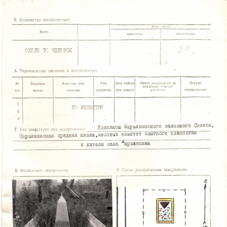 Братская могила на ул. Комсомольской 20 в с. Марьяновка Васильковского района 