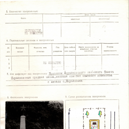 Одиночная могила неизвестного солдата  на ул. Комсомольской 83 в с. Марьяновка Васильковского района 
