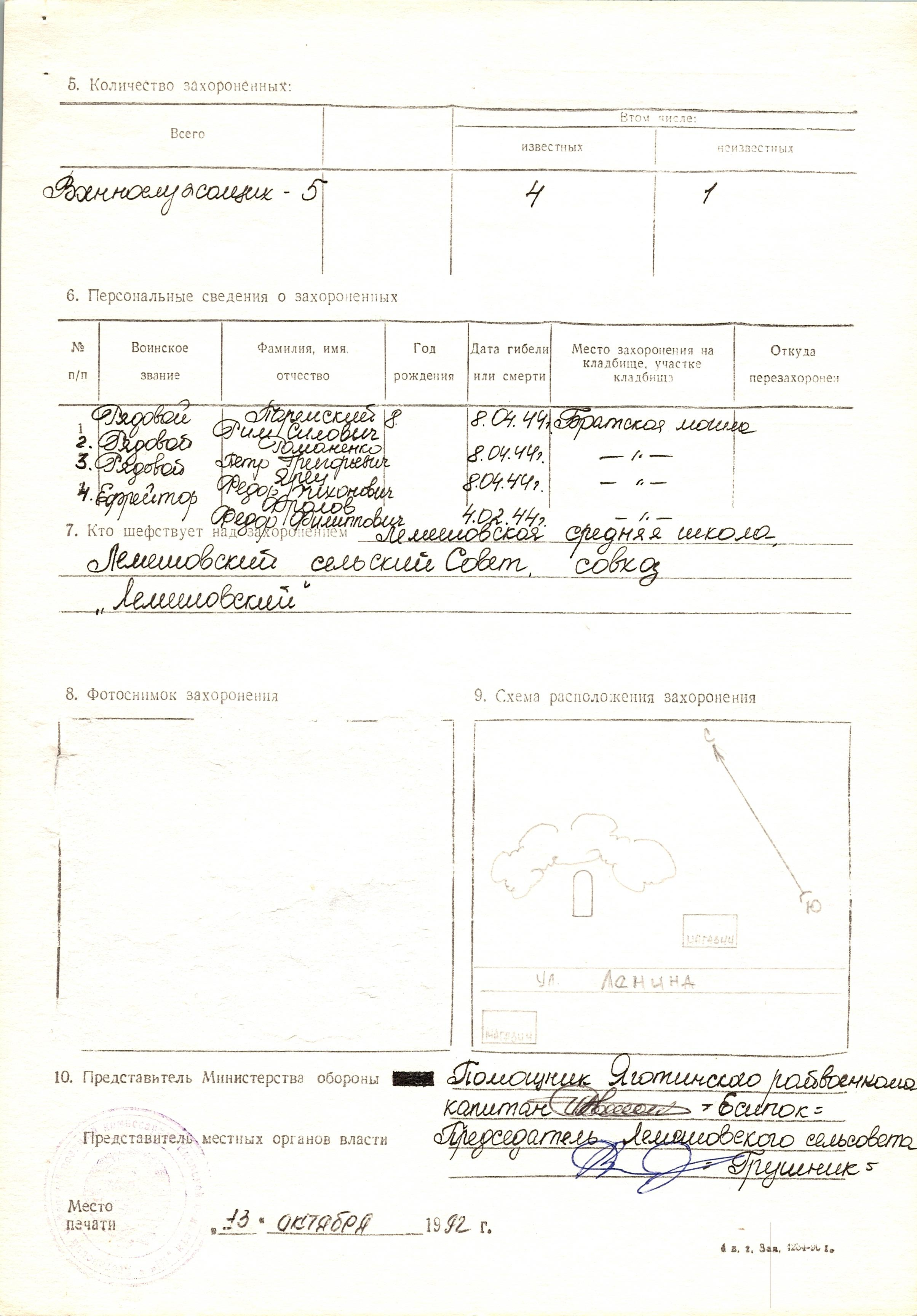 Братская могила в с. Лемешовка Яготинского района