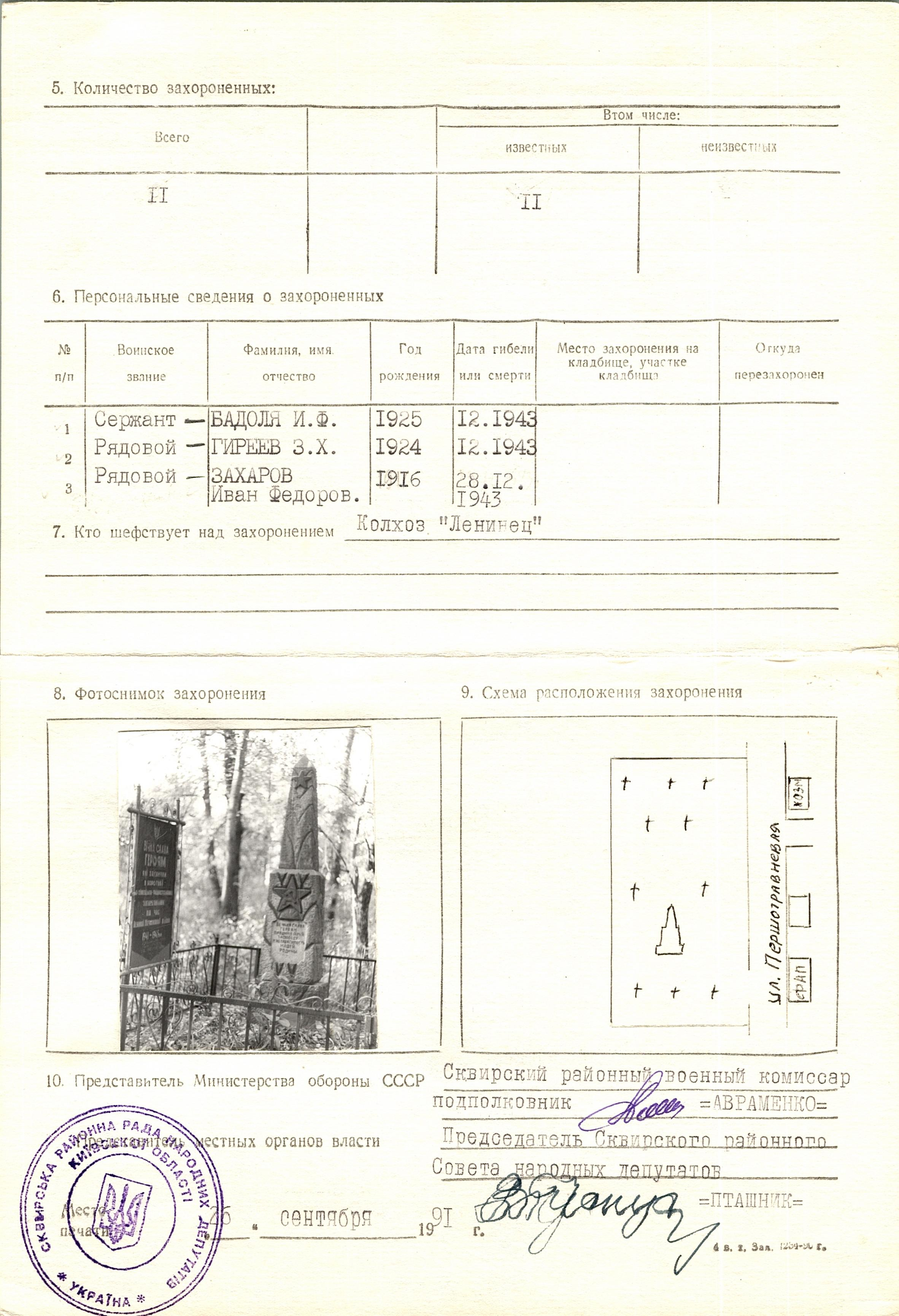 Братская могила в с. Буки Сквирского района 