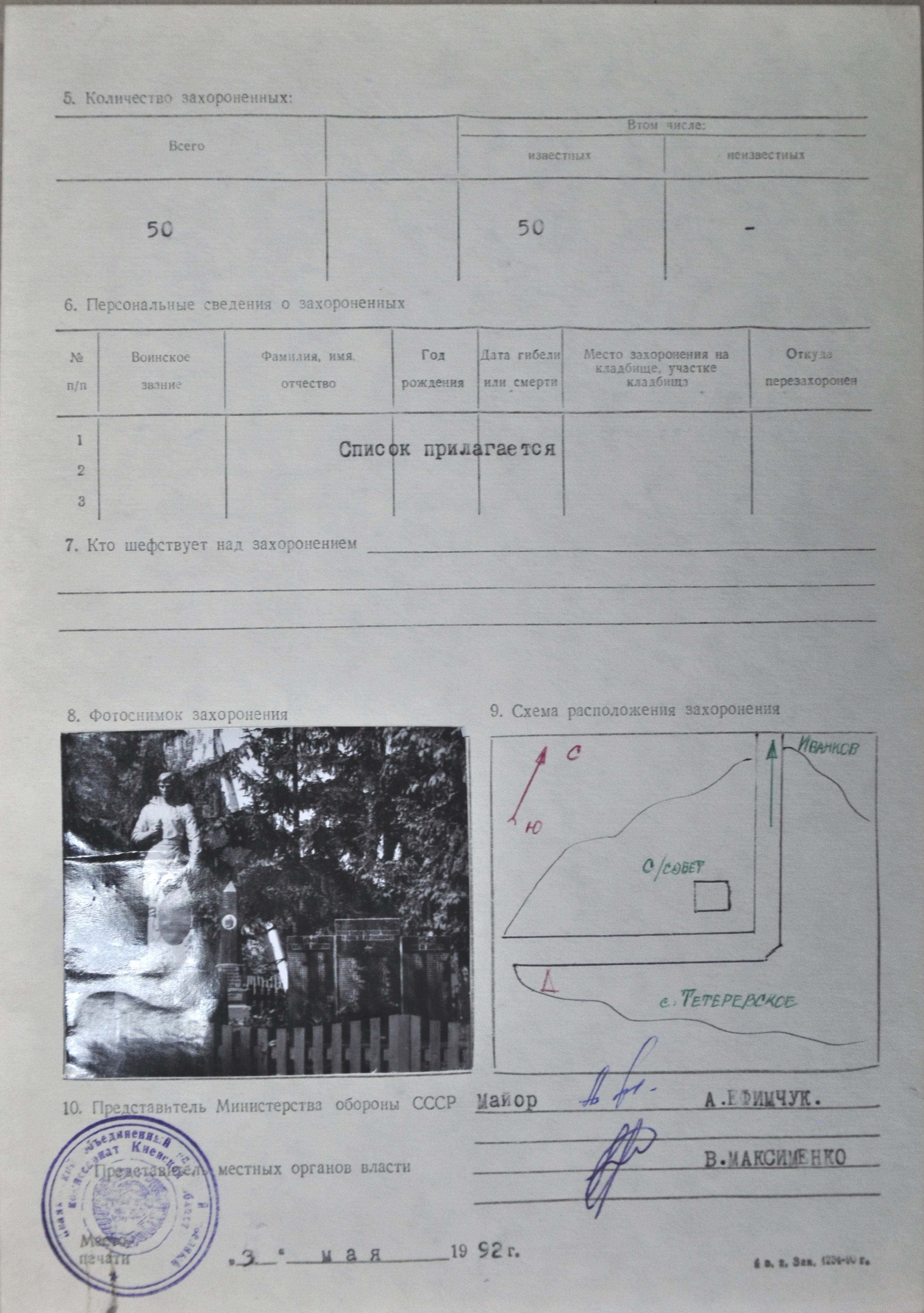 Братская могила в с. Тетеревское Иванковского района