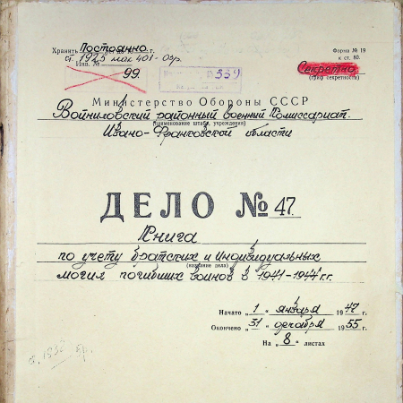 Книга учета погребений, 1947