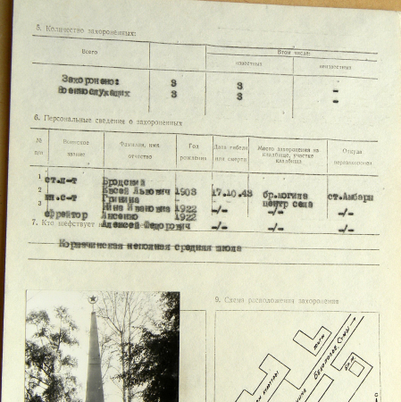 Братская могила возле дома культуры в с. Коршачина 
