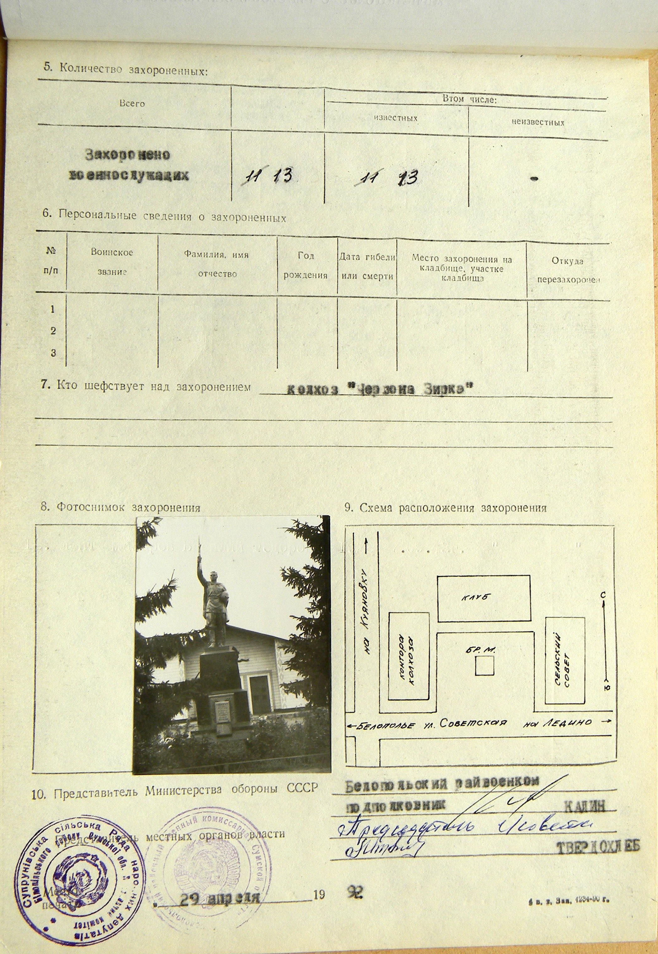 Братская могила в с. Супруновка 