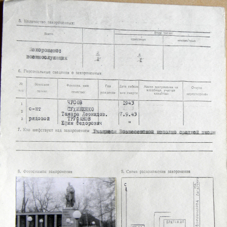 Братская могила в с. Вознесенка
