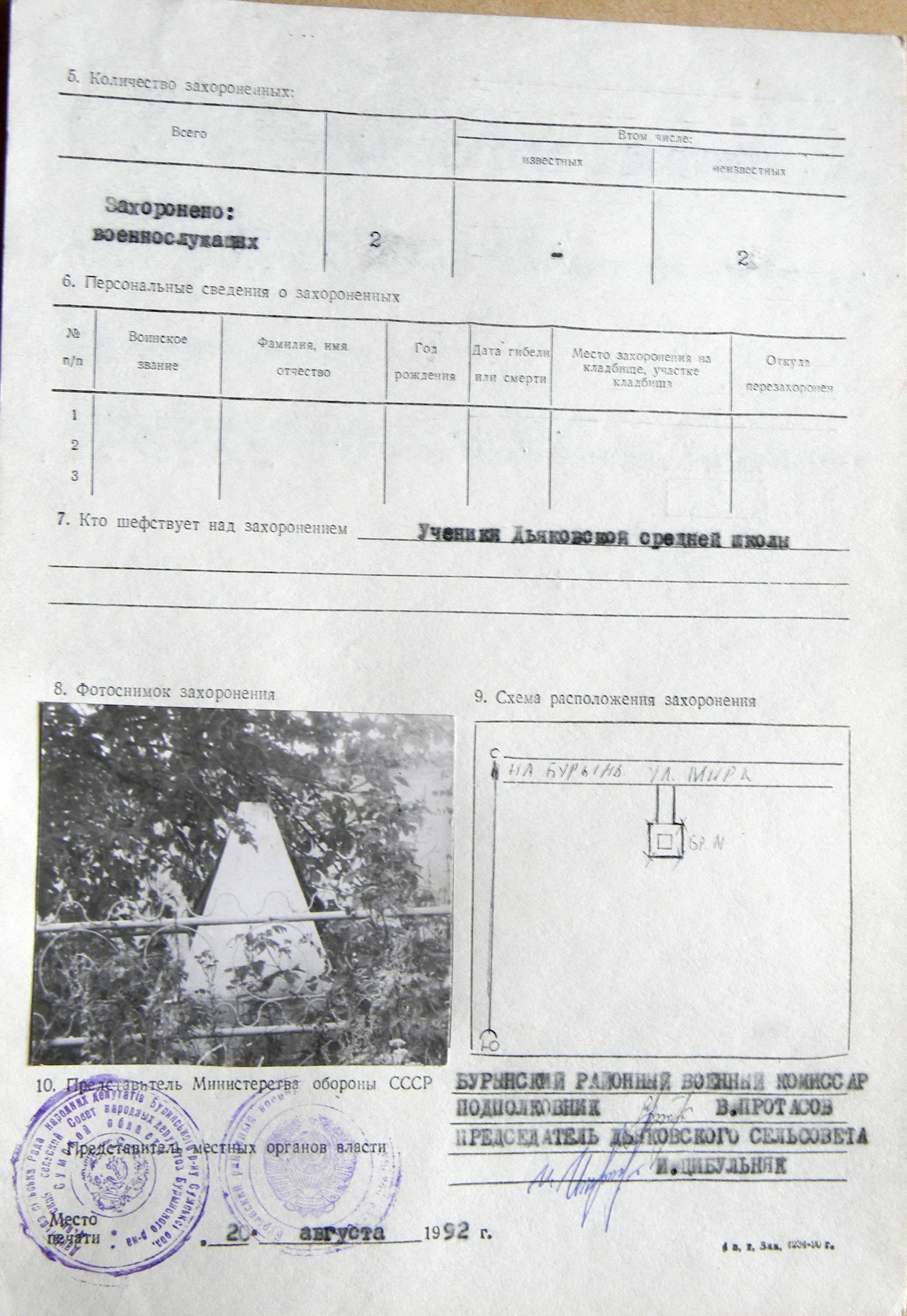 Братская могила в п. Кошарское 