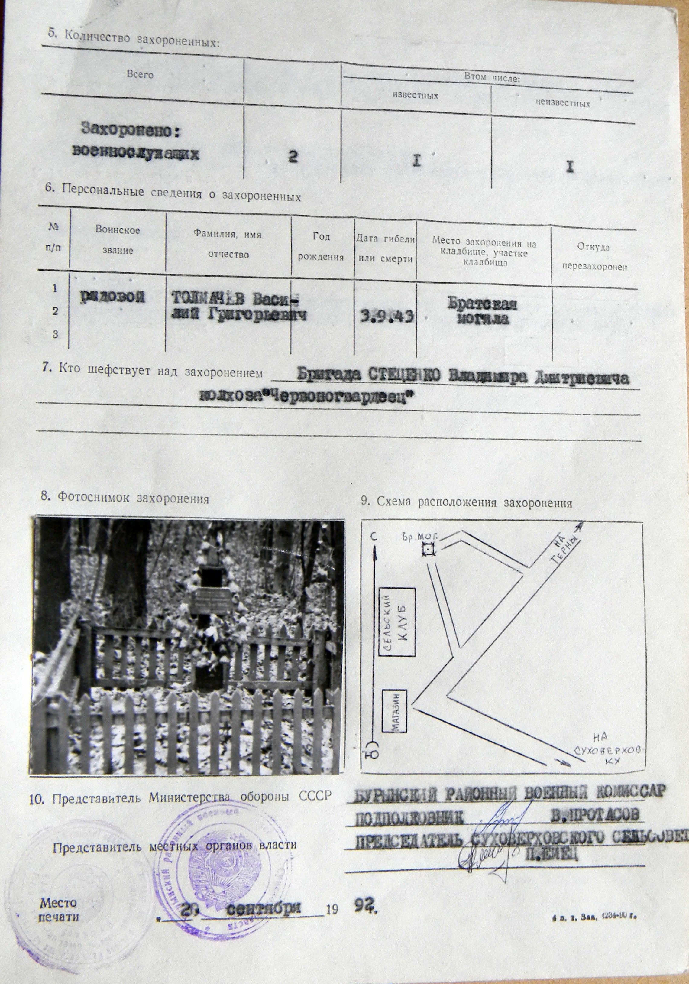 Братская могила в с. Нижняя Сагаревка