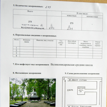 Братская могила в парке пгт Великая Писаревка