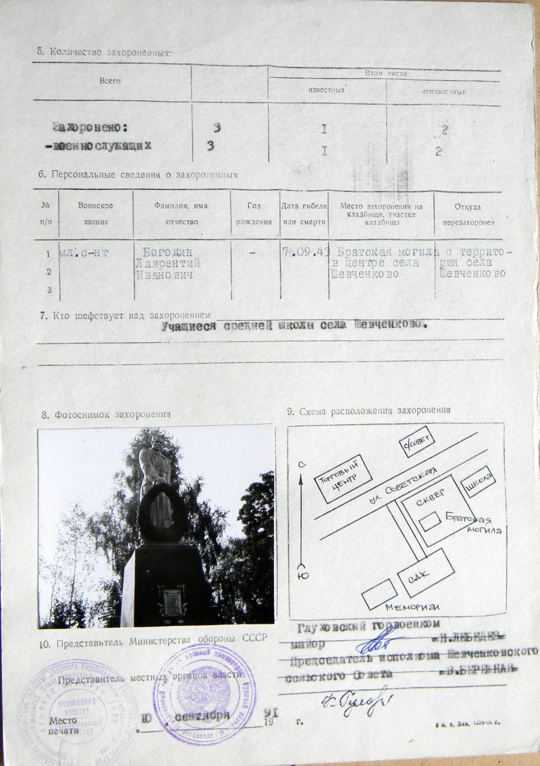 Братская могила в с. Шевченково 