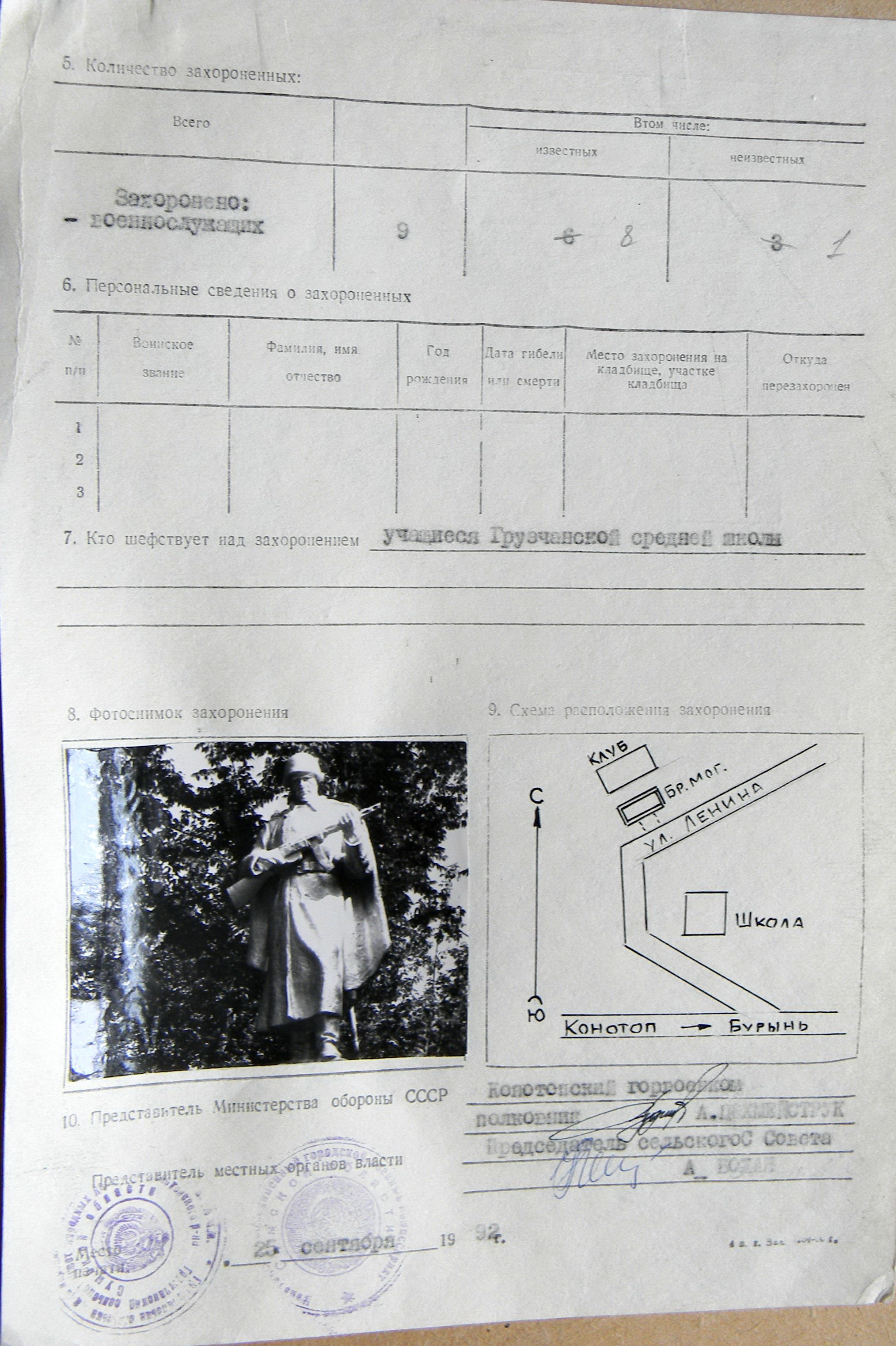 Братская могила в с. Землянка