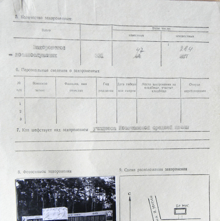 Братская могила возле школы в с. Казацкое
