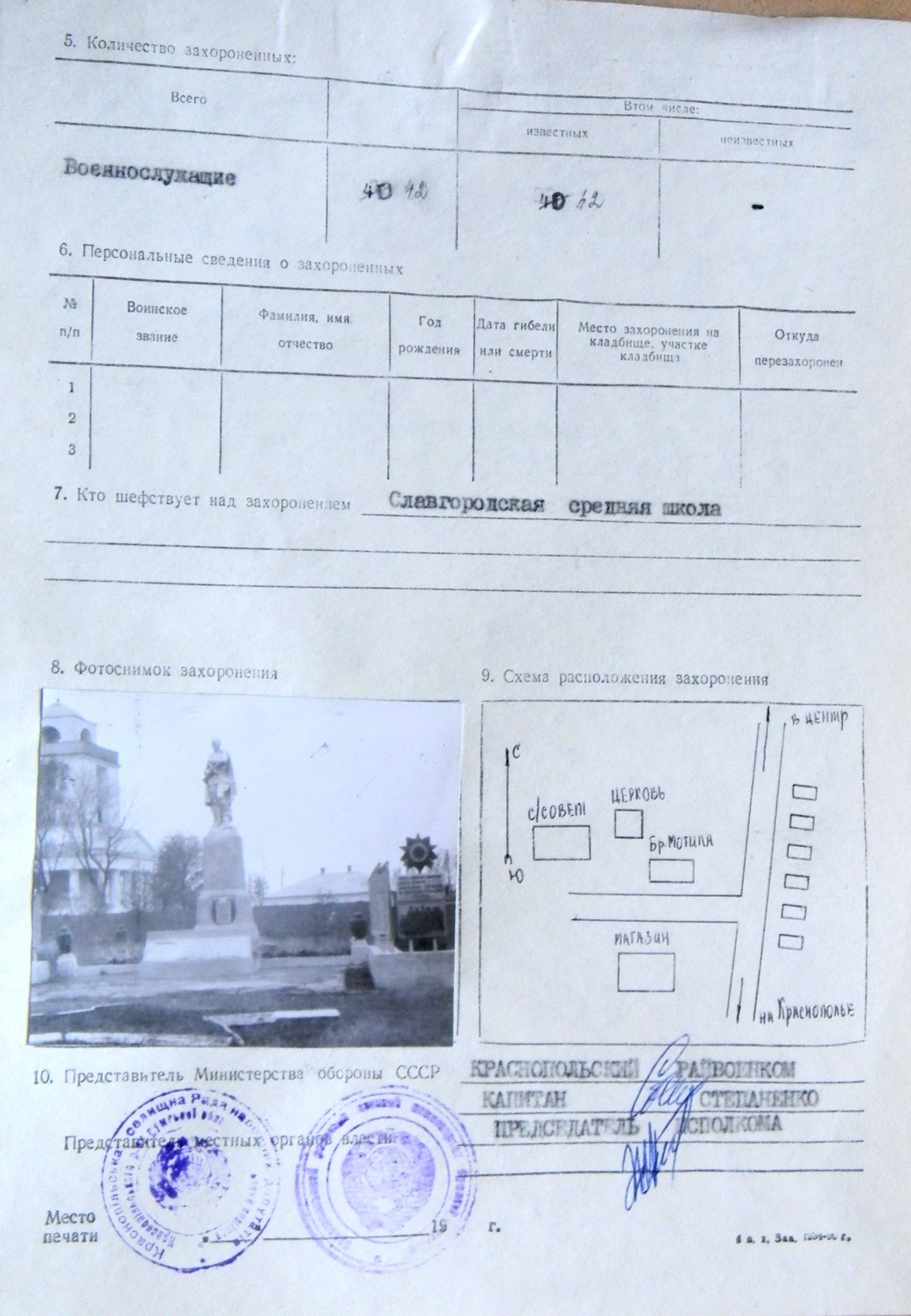 Братская могила в с. Славгород 