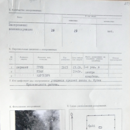Братская могила в с. Мутин 