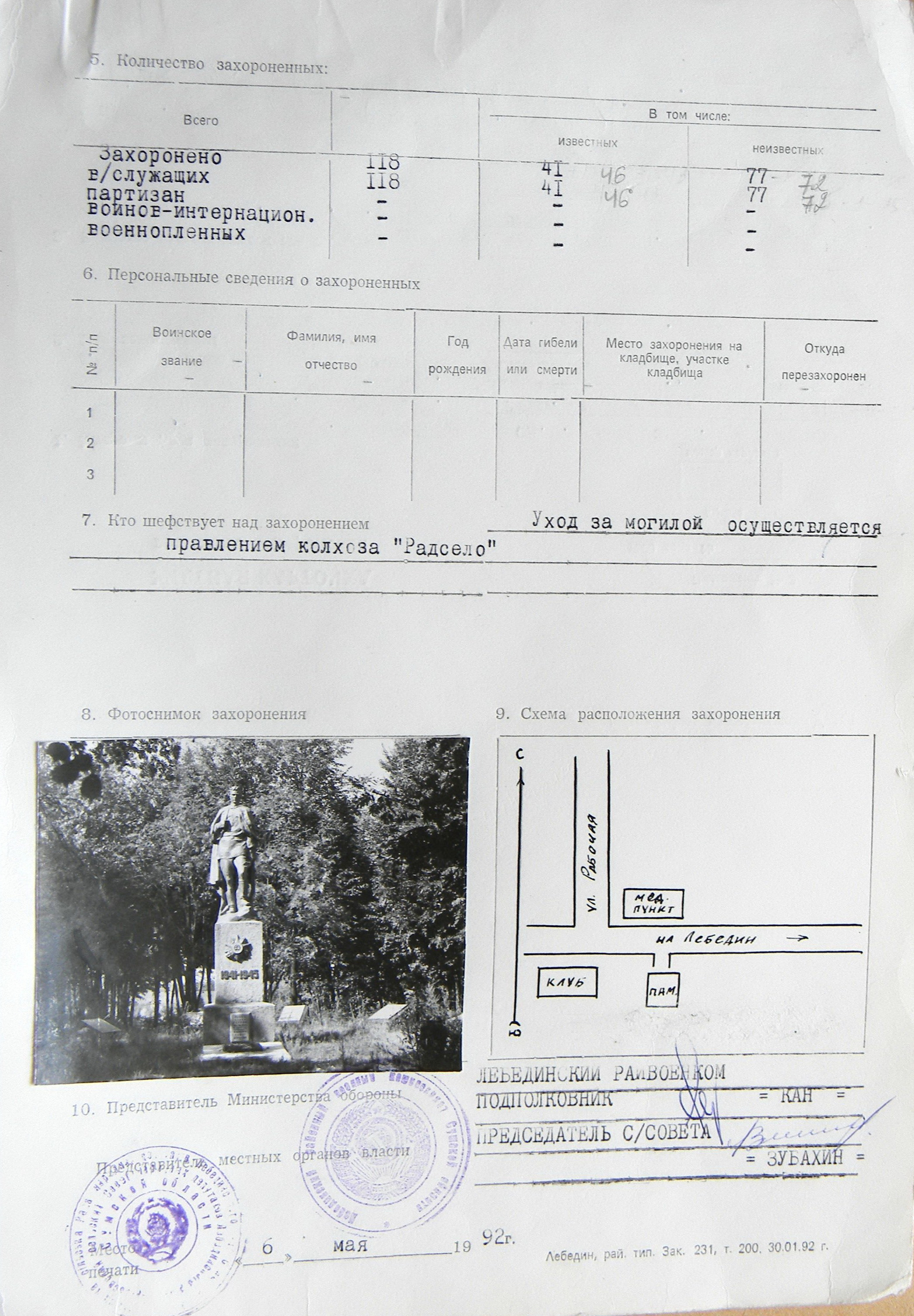 Братская могила в с. Гарбузовка