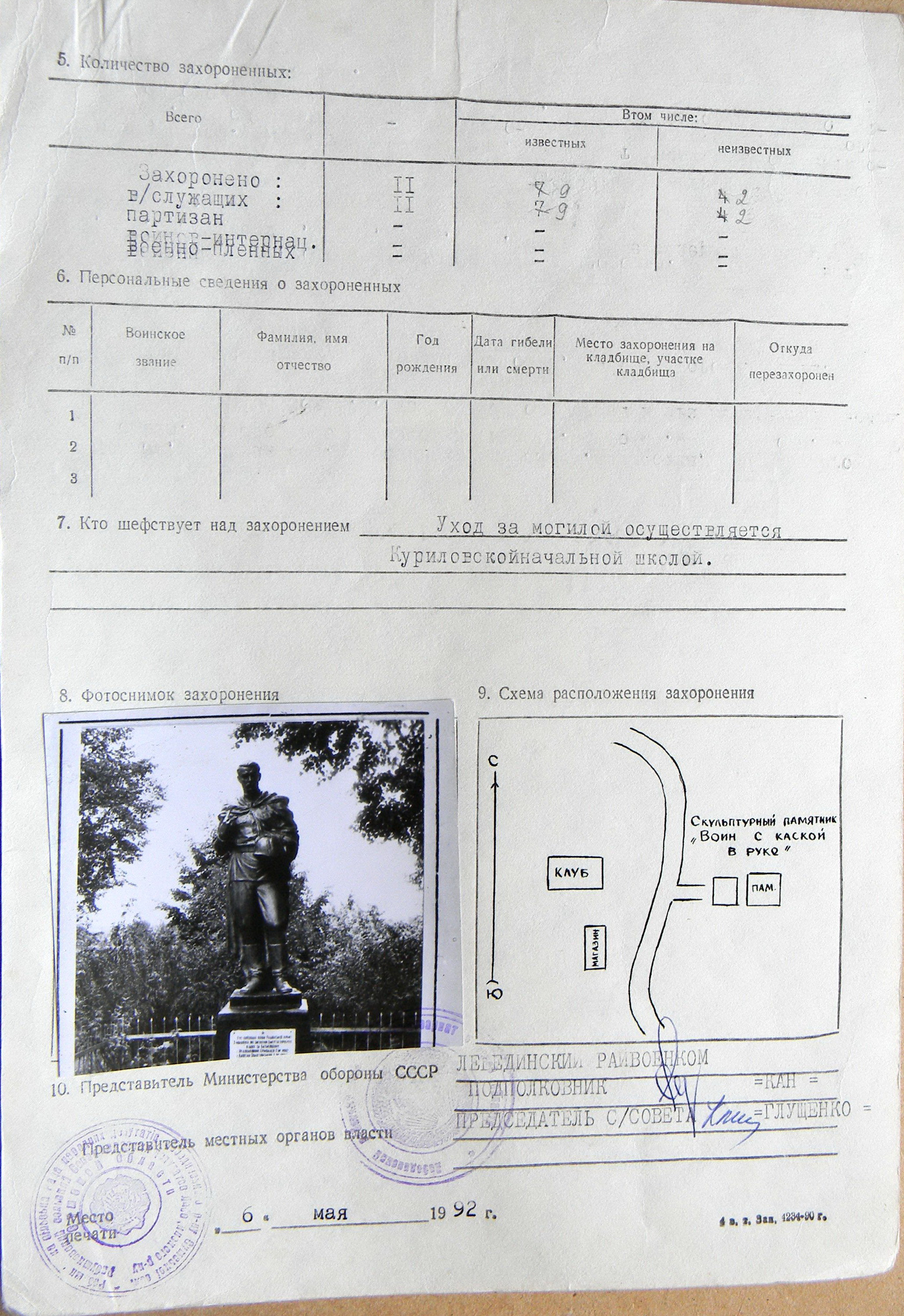 Братская могила в с. Куриловка 