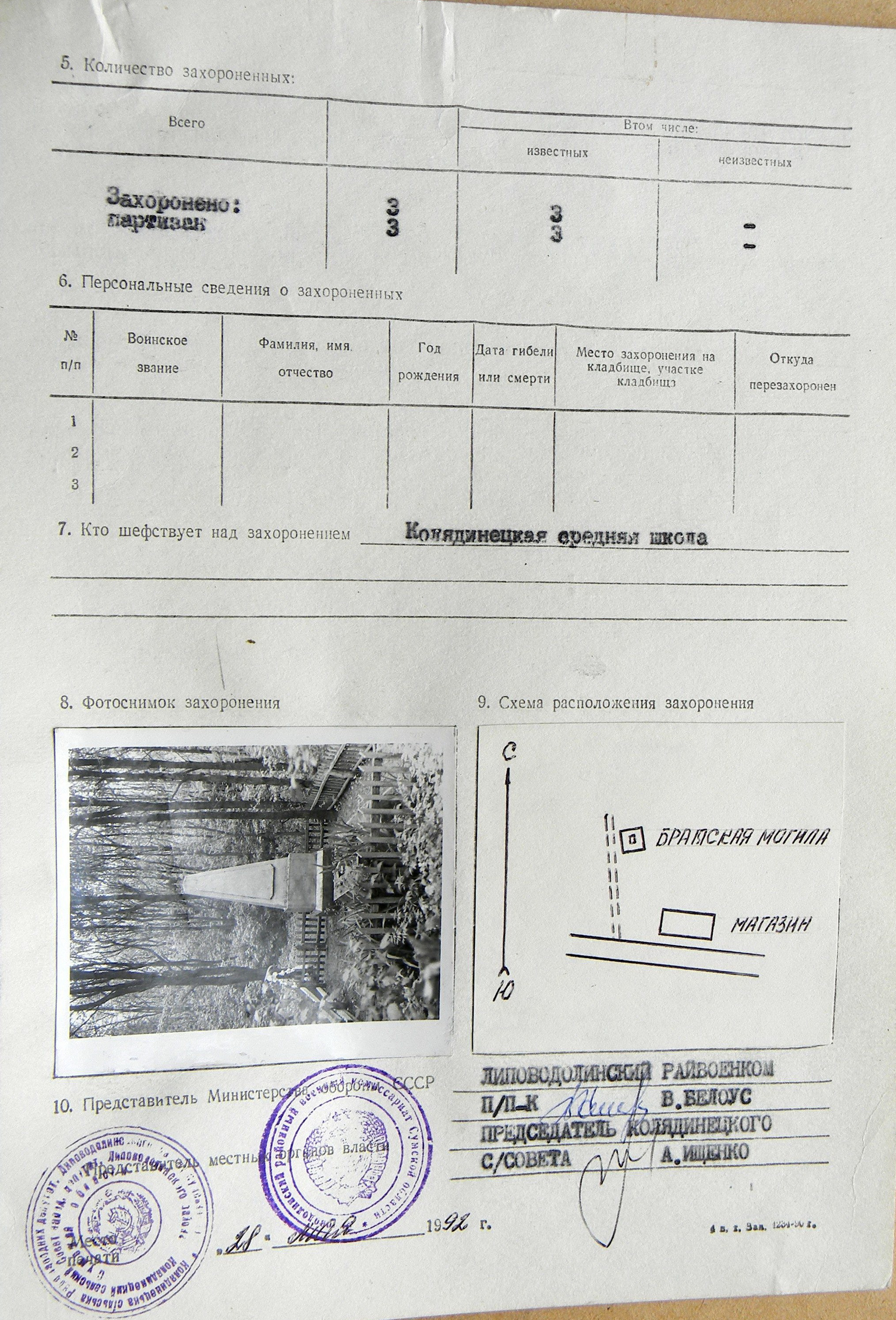 Братская могила в с. Великий Лес