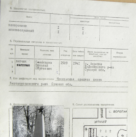   Могила летчика в с. Воропаи
