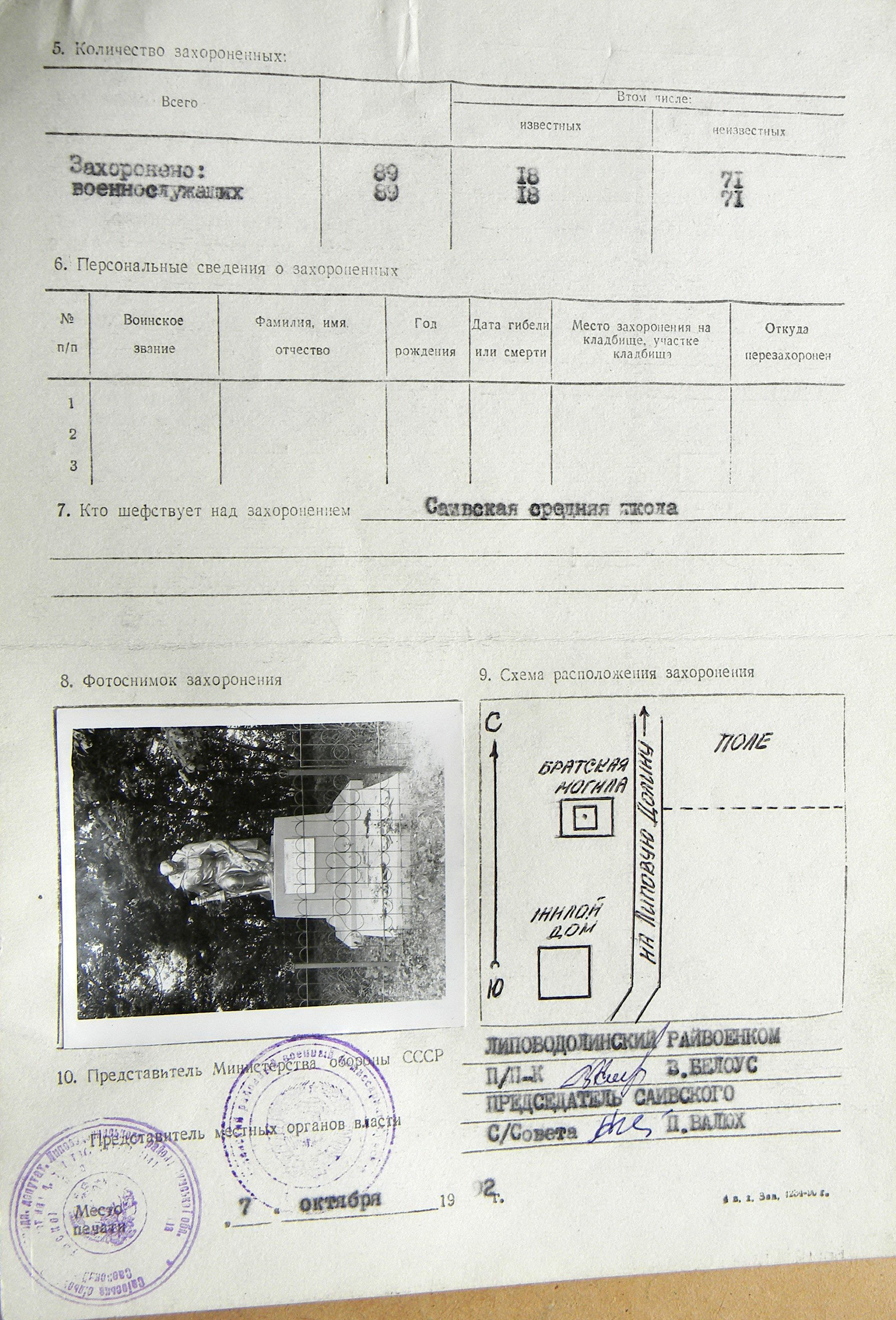 Братская могила в с. Марьяновка