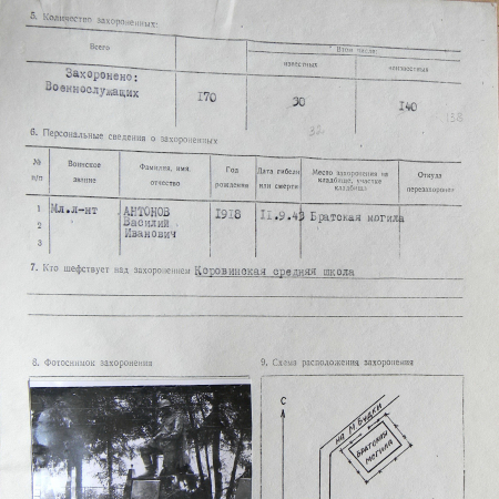 Братская могила в с. Коровинцы 
