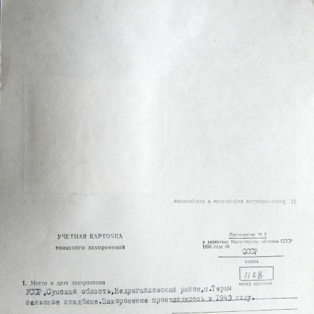 Братская могила на кладбище в п. Терны