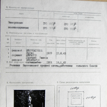 Братская могила в сквере в с. Высокое 