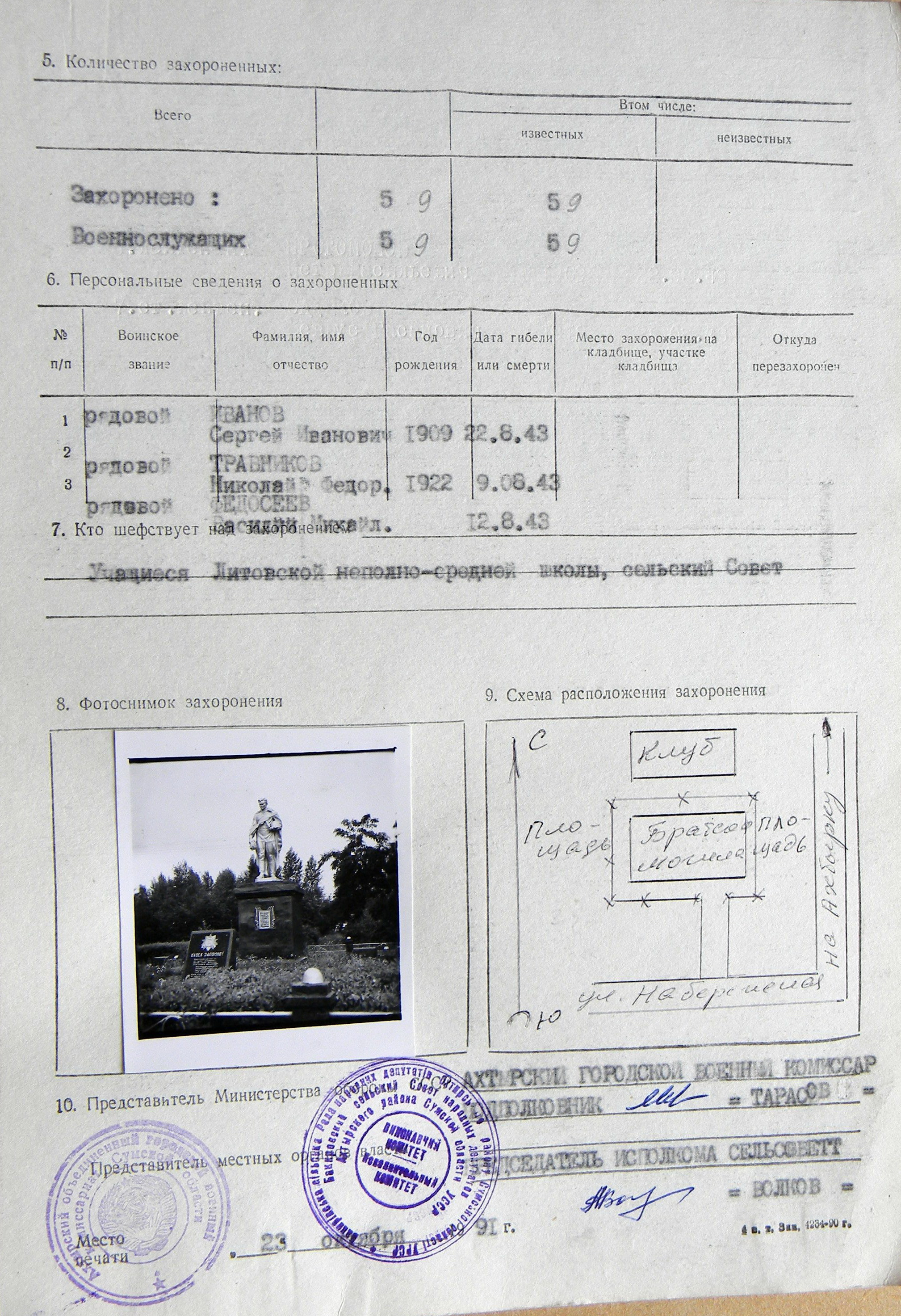 Братская могила в с. Литовка