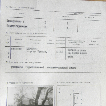 Могила капитана Ильченко Г. И. в с. Лысое