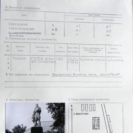 Братская могила в с. Мишутино 
