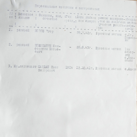 Братская могила в с. Яцыно 