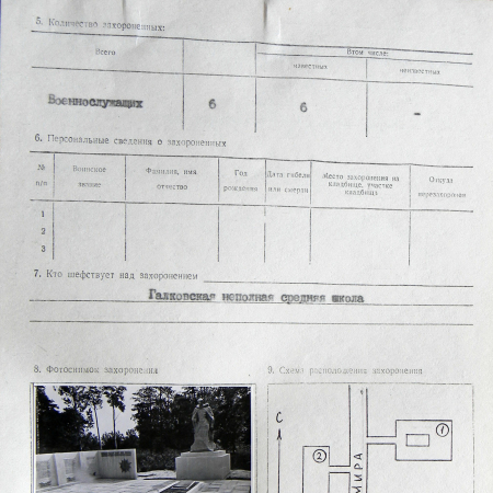 Братская могила в с. Галка