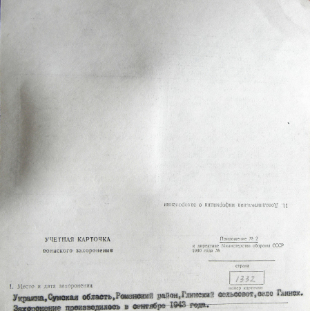 Братская могила на кладбище с. Глинск 