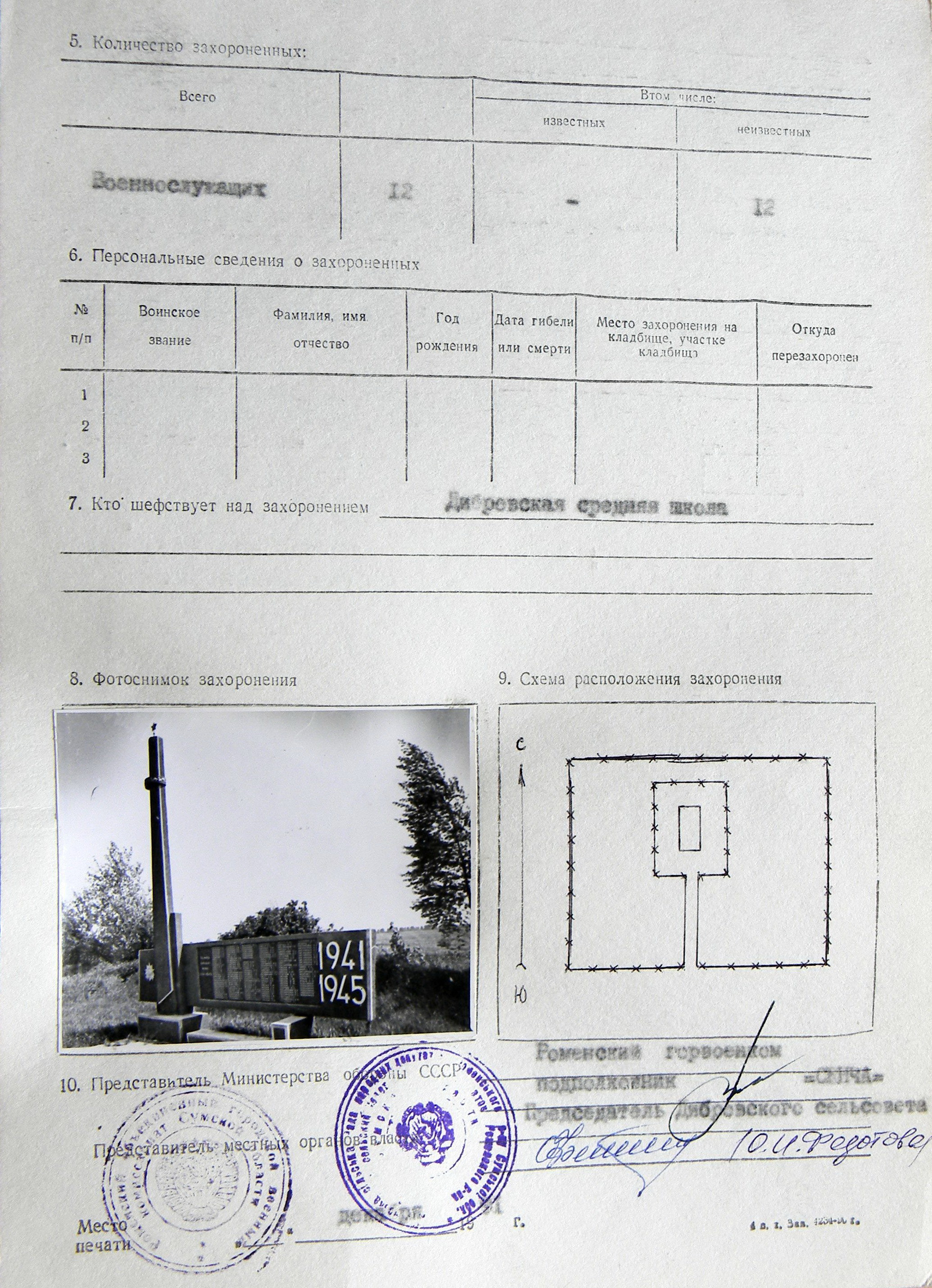 Братская могила в с. Косаривщина