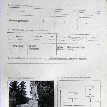  Могила рядового Мусина С. в с. Левченки