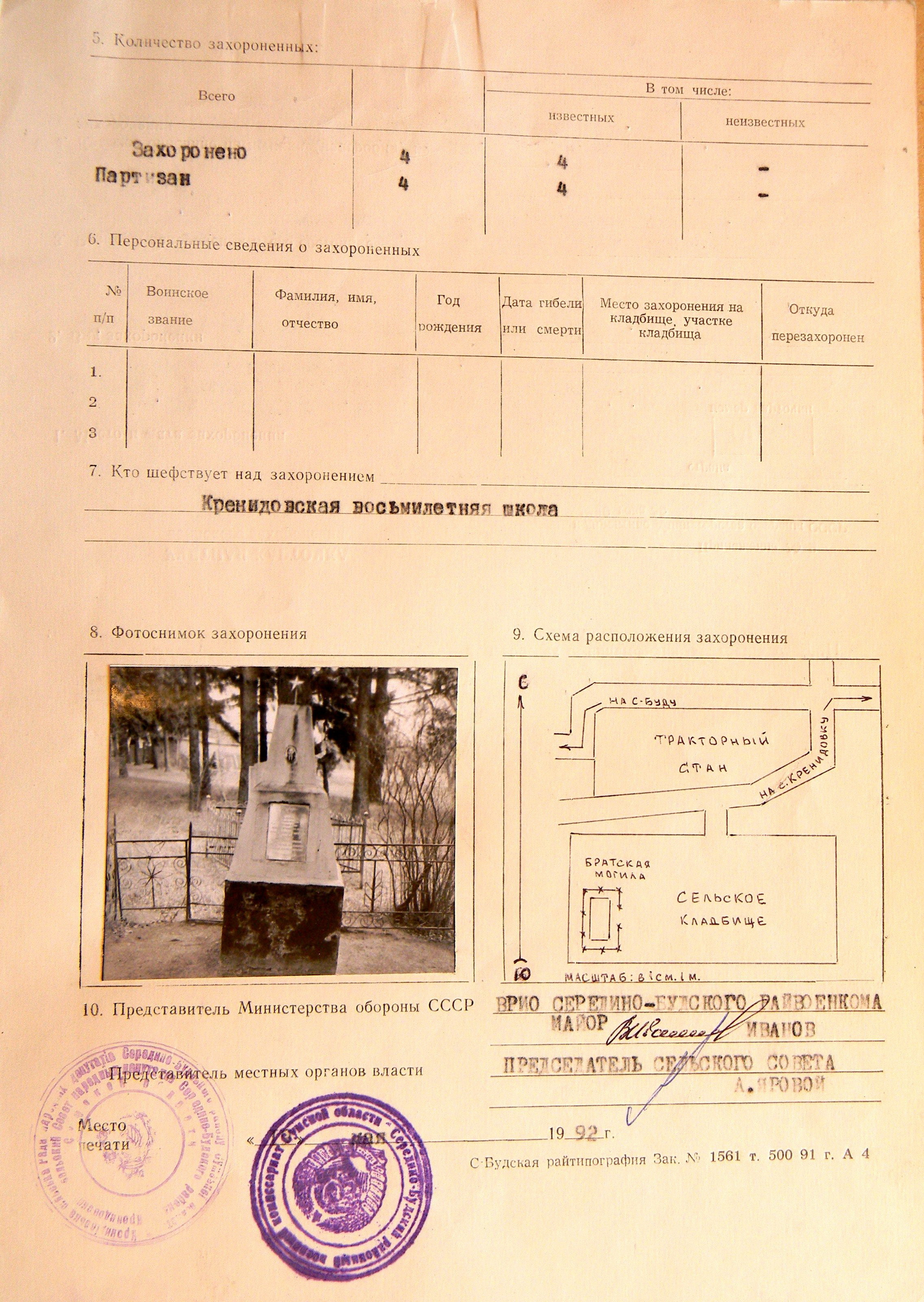 Братская могила в с. Червоное 