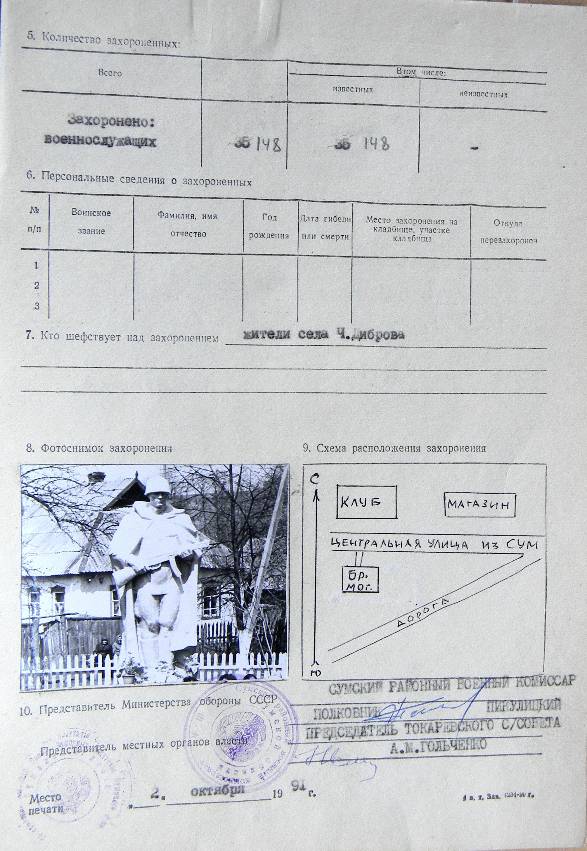 Братская могила в с. Червоная Диброва
