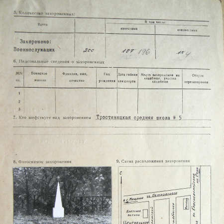 Братская могила на кладбище г. Тростянец 