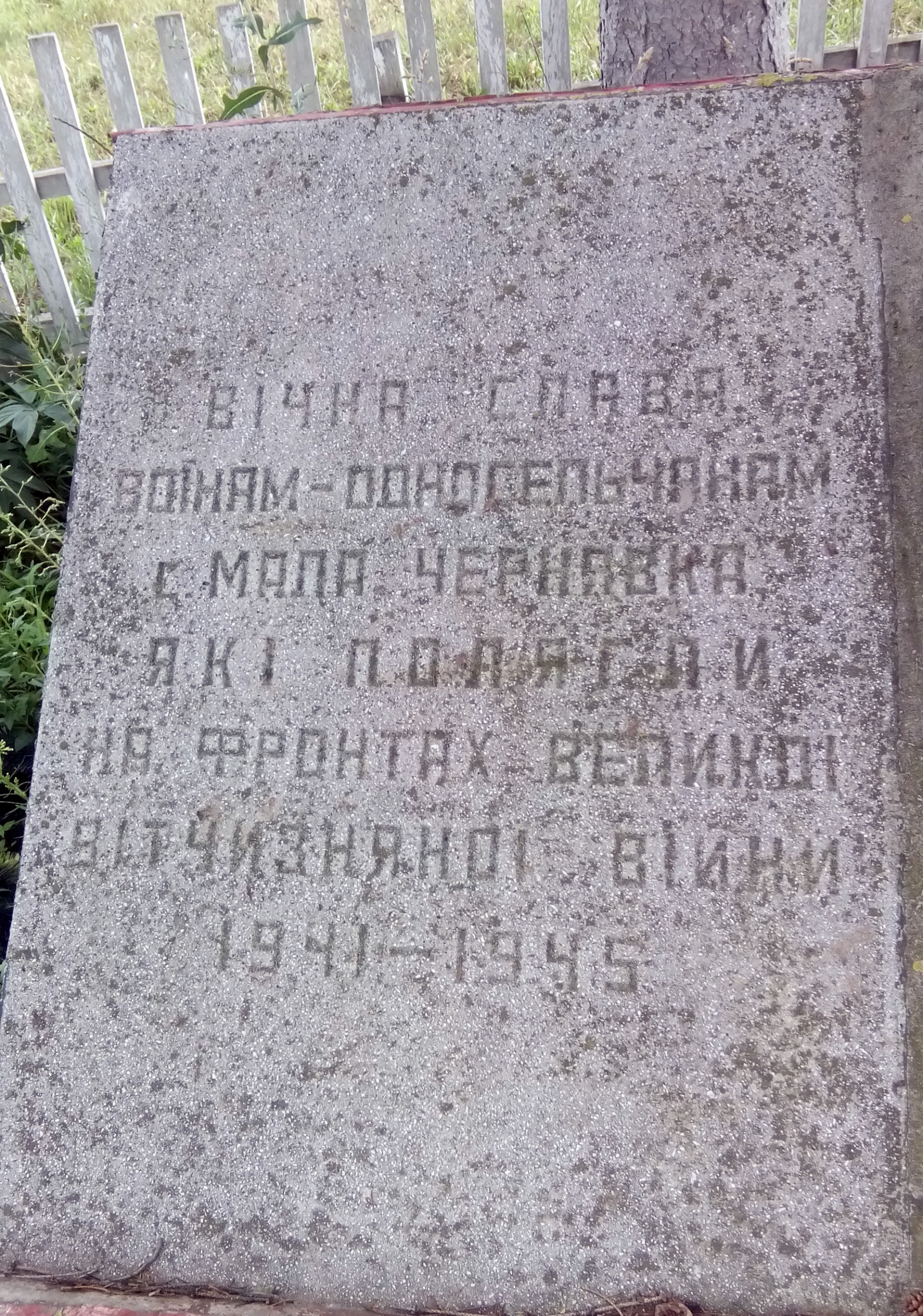 Мемориал в в с. Малая Чернявка Ружинского района