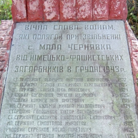 Мемориал в в с. Малая Чернявка Ружинского района